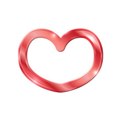 Thin gold heart frame golden realistic heart border luxury symbol of love