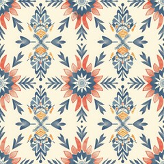 bohemian geometrik and floral seamless pattren