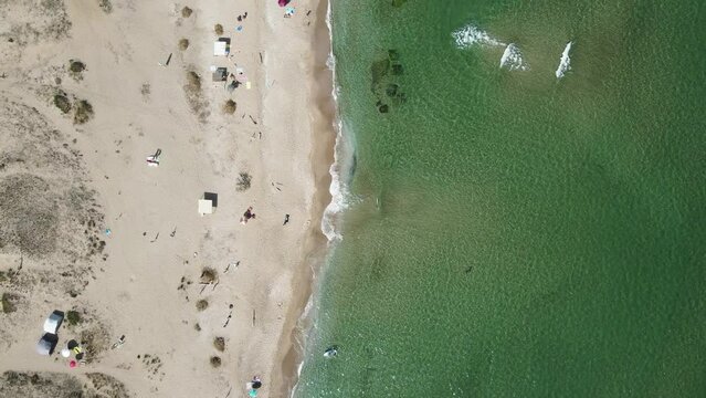 Aerial view of Black sea coast near Coral beach, Burgas Region, Bulgaria 