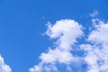Summer sky, white clouds, question clouds, beauty of nature.