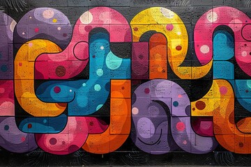 Graffiti art background. Colored.