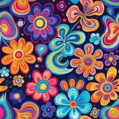 bohemian geometrik and floral seamless pattren