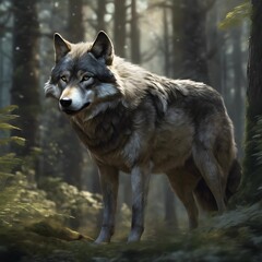 Fototapeta premium gray wolf lupus