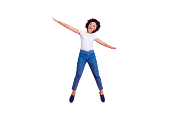 Full length body size view portrait of nice attractive lovely fit thin slim slender cheerful carefree careless wavy-haired girl band scarf having fun springtime isolated over pink pastel background