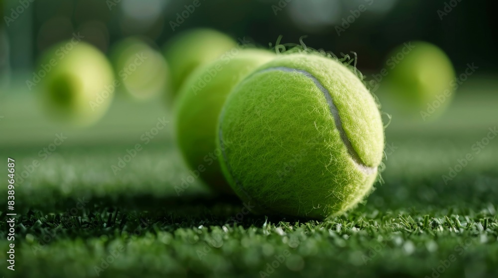 Wall mural tennis ball sport object background illustration generated by ai