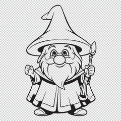 Simple wizard design, black vector illustration on transparent background