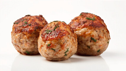 delicious meatballs isolated on white background