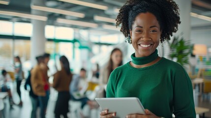 The woman with a tablet