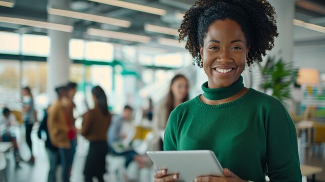 The woman with a tablet