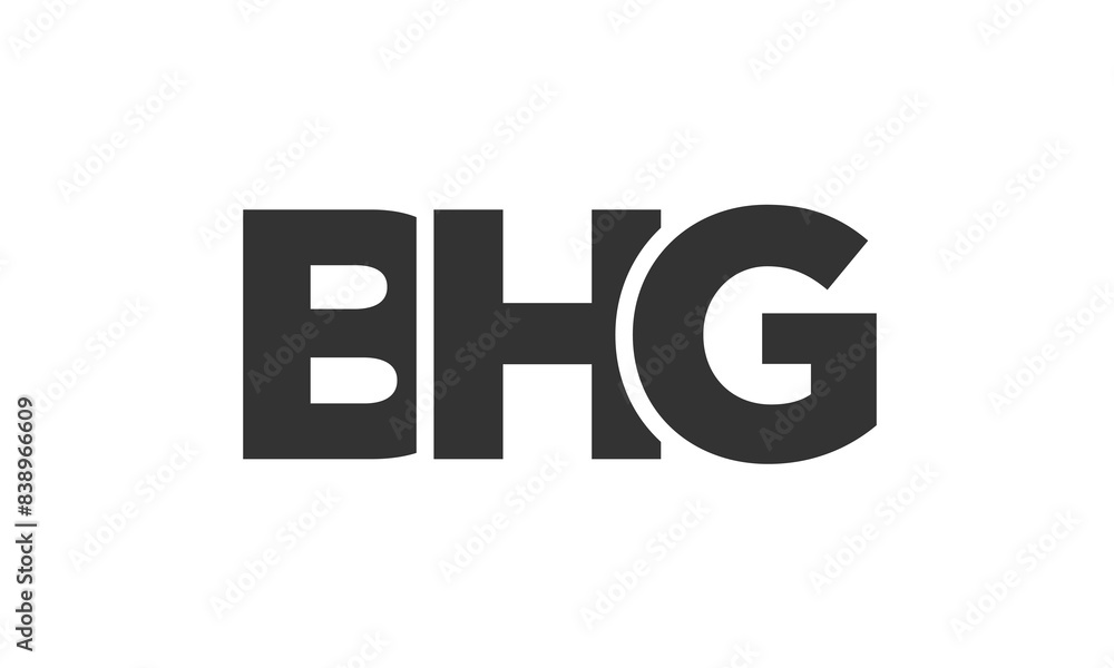 Poster bhg logo design template with strong and modern bold text. initial based vector logotype featuring s