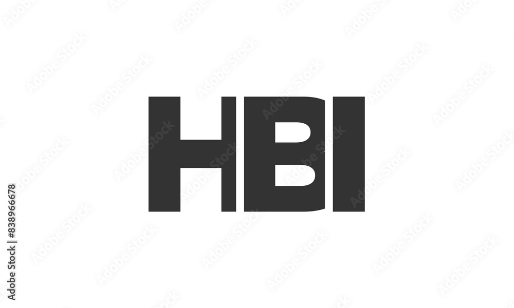 Poster hbi logo design template with strong and modern bold text. initial based vector logotype featuring s