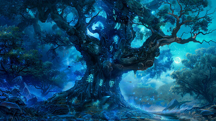 Ethereal digital art of a human figure meditating, surrounded by a luminous aura made of ancient symbols and cosmic patterns, representing the eternal mind