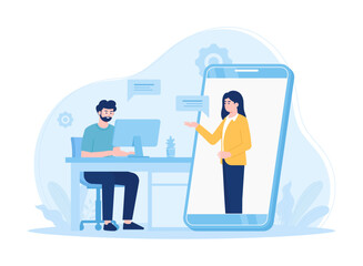 Customer support. people advisor and advice service concept flat illustration