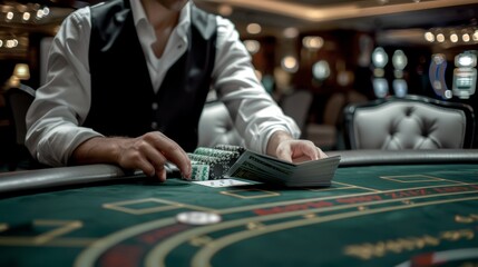 The casino dealer’s hand