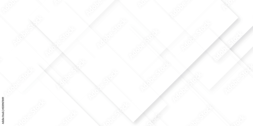 Poster modern abstract white background design with layers of textured white transparent material in triang