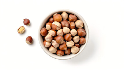 Hazelnut nut. Hazelnut isolated on white background. Hazelnut clipping path