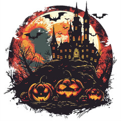 Helloween vector illustration for t-shirt	

