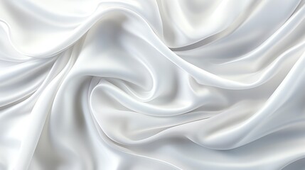 Obraz premium Crumpled white silk cloth, gentle folds, shiny and smooth texture, elegant and luxurious, top view