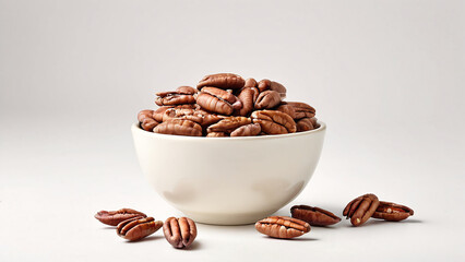 pile pecans on bowl 