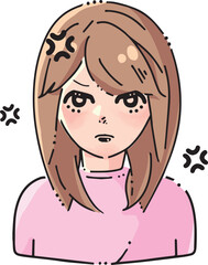 怒る女性のイラスト