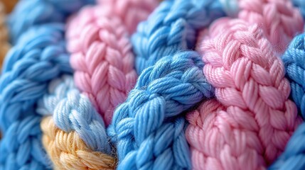 close up of colorful knitting yarn