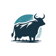 Cow silhouette Clip art isolated vector illustration on a white background