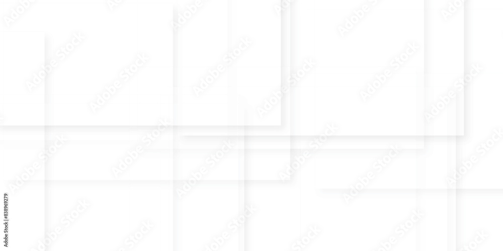 Poster modern abstract white background design with layers of textured white transparent material in triang