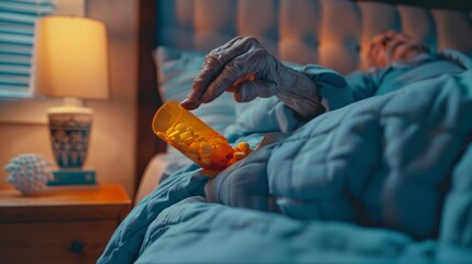 The Elderly Hand with Pills