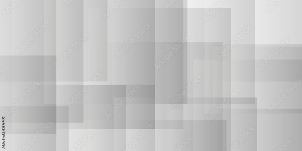 Poster abstract gray background with square and triangle shapes layered in modern abstract white transparen