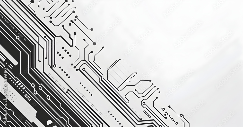 Poster abstract circuit board pattern background depicting technology and digital information in a minimali