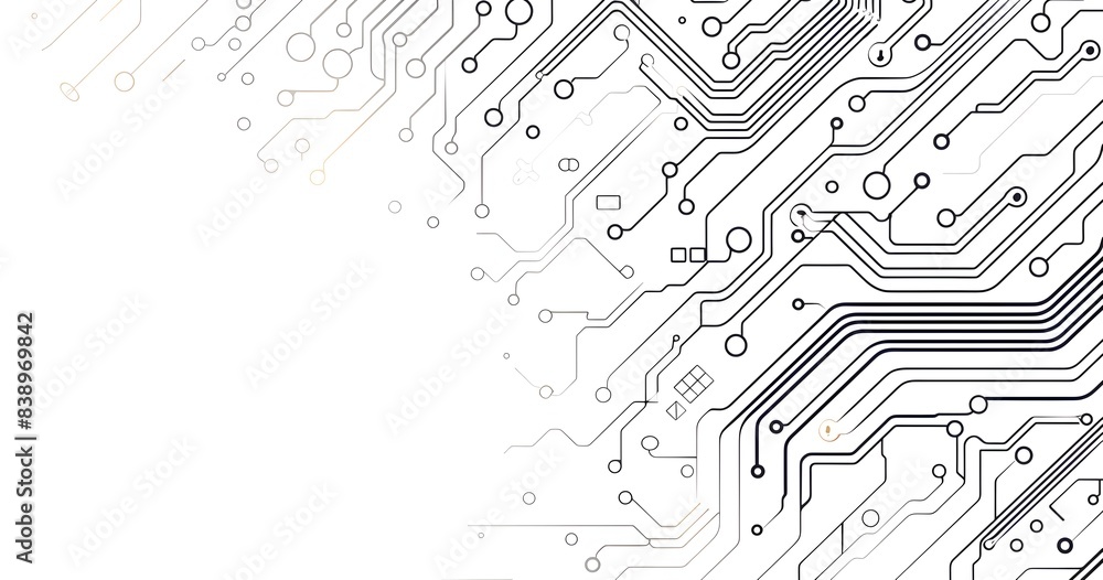 Poster abstract circuit board pattern background depicting technology and digital information in a minimali