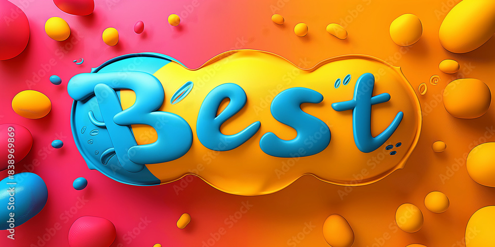 Poster speech bubble with best text on it with solid colored copy space