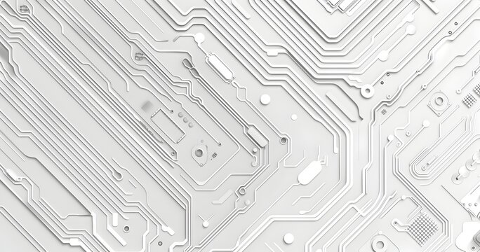vector white background with grey circuit board lines, tech vector background for banner design
