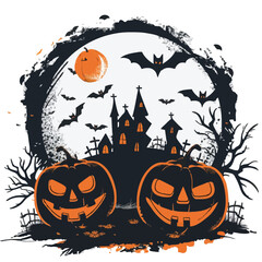 Fototapeta premium Helloween vector illustration for t-shirt 