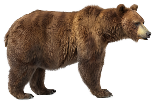 A Brown Bear isolated on a transparent background PNG