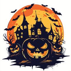 Helloween vector illustration for t-shirt	
