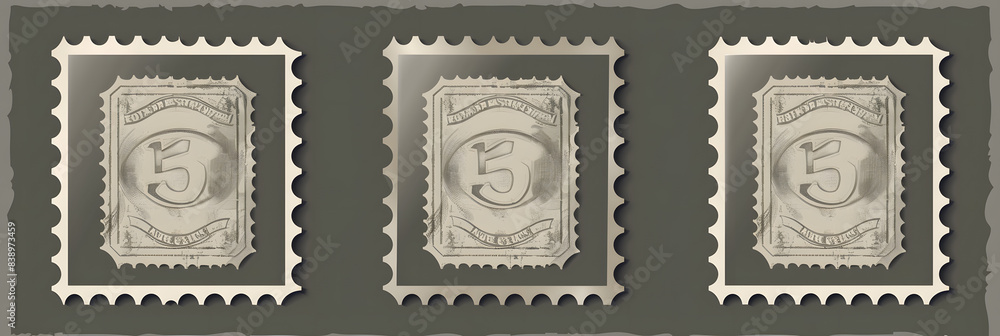 Aufkleber set of postage stamps. post stamp frame and border. grey square and rectangular template for mail, p