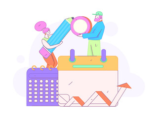 Check-in character flat vector concept operation hand-drawn illustration
