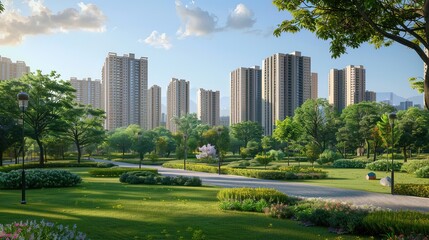 Ecological Environment Protection Promotion Natural Scenery Poster Background Materials, Urban Greenbelts, Green Plants
