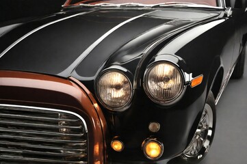 Close-up image of a car headlight