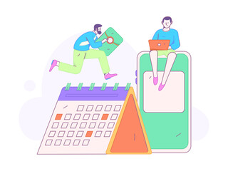 Check-in character flat vector concept operation hand-drawn illustration
