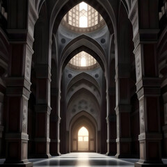 Fototapeta premium a islam mosque with stars and crescent moon