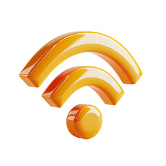 Golden Wifi Signal 3D Icon
