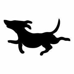 illustration or silhouette of a swimming dog