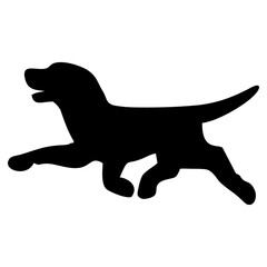 illustration or silhouette of a swimming dog