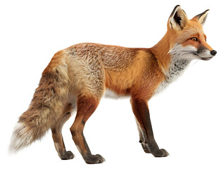 Fototapeta premium A fox isolated on a transparent background PNG