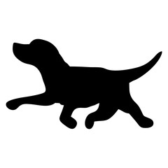 illustration or silhouette of a swimming dog