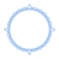 blue circle line frame and wave neon light