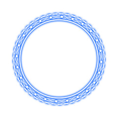 blue stitch circle frame dot and wave light neon