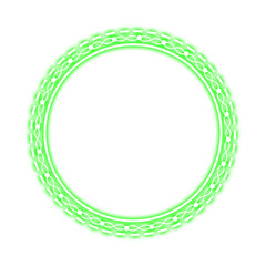 green circle frame wave and light neon